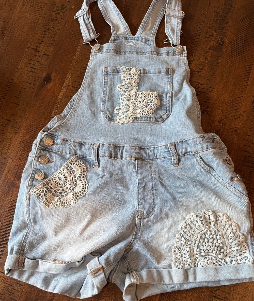 Girls Overalls Shorts Super Cute Jordache Shortalls Size 10/12 EUC